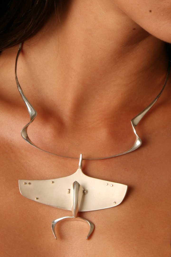 Toza, necklace, silver, shield series, 1960s