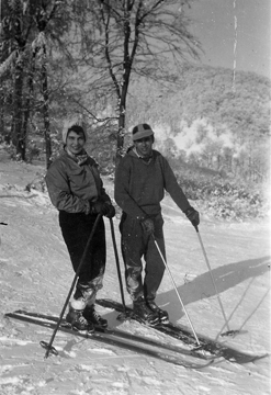Ruth and Svetozar on Skis in Europe, early 1950s